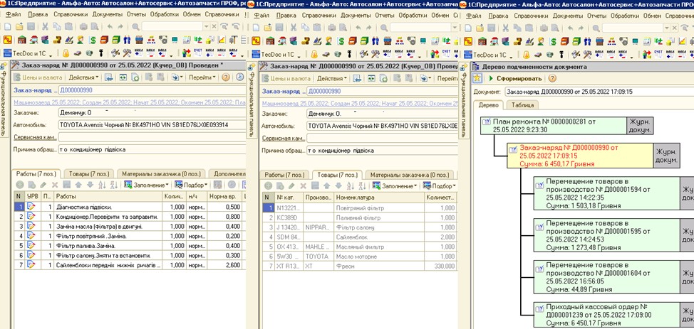 Рис. 2. Зберігання даних про стан надання послуги клієнту
